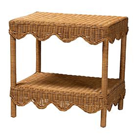 Oteria Rustic Rattan Side Table 26.8" W x 19.3" D x 25.6" H