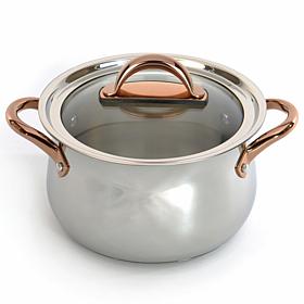 Ouro Gold 18/10 Stainless Steel 9.5" Stockpot with Glass Lid 8.1qt.