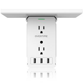 Overtime Outlet Extender Shelf with 8 AC and 3 USB Outlets
