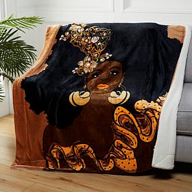 Pardon My Fro Nola Sherpa Fleece Throw