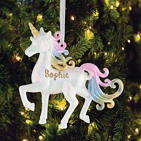 Pastel Mane Unicorn Personalized Ornament