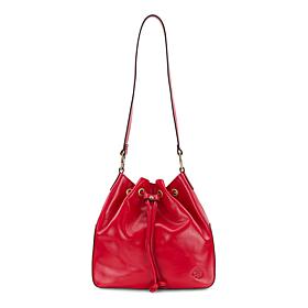 Patricia Nash Belamy Leather Drawstring Bucket Bag