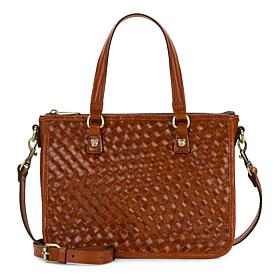 Patricia Nash Brenna Woven Leather Satchel