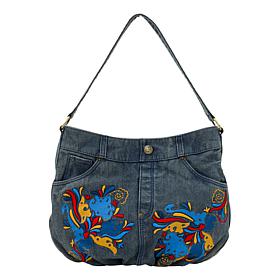 Patricia Nash Hartley Hobo Blue Jean Bag 