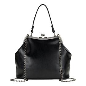 Patricia Nash Laureana Leather or Canvas Frame Satchel