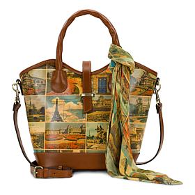 Patricia Nash Mina Satchel With Scarf & Crossbody Strap