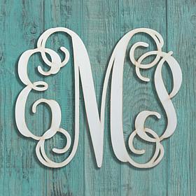 Personalized Antique White Wood Monogram Plaque