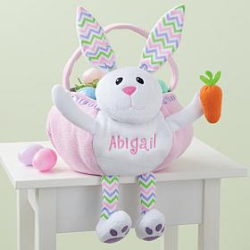 Personalized Pink Bunny Easter Basket 