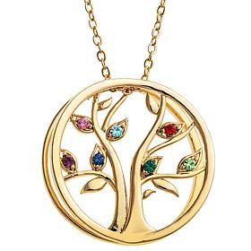 Personalized Simulated Birthstone Tree of Life Necklace
