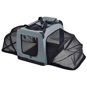 Pet Life Large Soft Folding Collapsible Expandable Pet Dog Crate