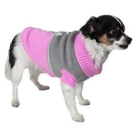 Pet Life Snowflake Cable-Knit Ribbed Turtleneck Dog Sweater