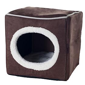 PETMAKER Cozy Cave Enclosed Cube Pet Bed - Dark Coffee