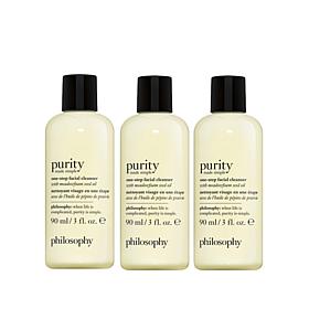 philosophy 3-pc 3 oz. purity made simple facial cleanser 