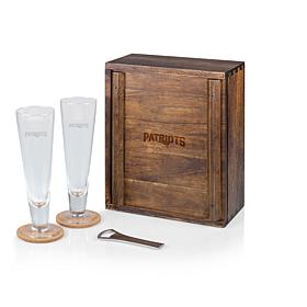 Picnic Time Officially Licensed NFL Beer Glass Gift Set - New England 