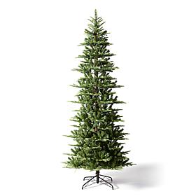 Pre-Lit Green Slim Fir Artificial Christmas Tree w/Strawberry Lights