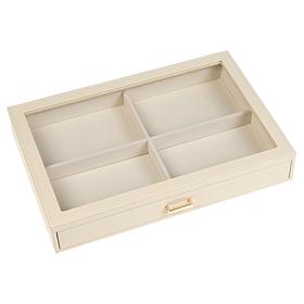Prestige™ Croco-Embossed Single Drawer Jewelry Box - 4-Compartment