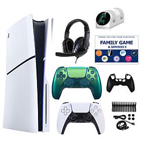PS5 Slim Console with Extra DualSense, Accessories Kit & Voucher