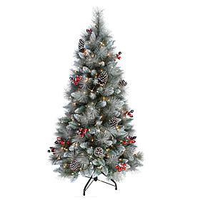 Puleo International 4.5' Pre-Lit Potted Sterling Pine  Christmas Tree