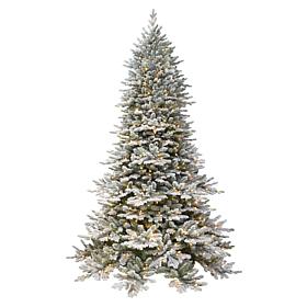 Puleo Intl. 7.5' Pre-lit Douglas Fir Flocked Downswept Artificial Tree