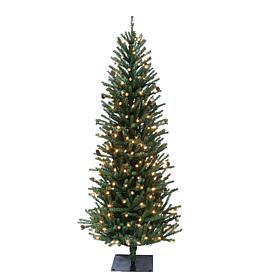 Puleo Intl. Pre-Lit 6' Fir Artificial Christmas Tree and Pine Cones