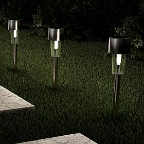 Pure Garden Stainless Steel 12.2” Solar Path Lights 12-pack