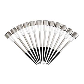 Pure Garden Stainless Steel 12.2” Solar Path Lights 12-pack