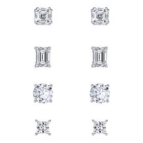 Radiance by Absolute™ 13.78ctw Mixed-Cut Solitaire Earrings 4pc Set