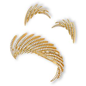 Radiance by Absolute™ 1.97ctw Wing-Design Earrings and Pin Set