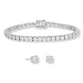 Radiance by Absolute™ 22.40ctw Round Stone Bracelet and Earrings Set