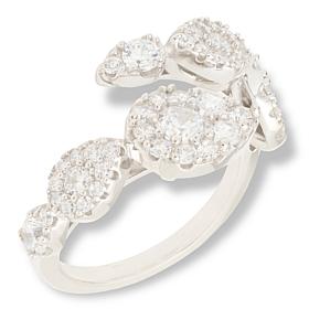 Radiance by Absolute™ 2.50ctw Pear-Shaped Halo Bypass Ring