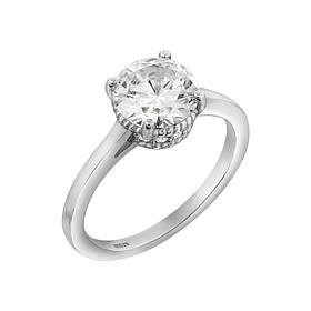 Radiance by Absolute™ 3.79ctw Round and Pavé Gallery Solitaire Ring