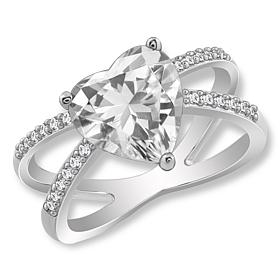 Radiance by Absolute™ 3.97ctw Round & Heart Split-Shank Solitaire Ring