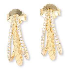 Radiance by Absolute™ .53ctw Triple-Row J-Hoop Earrings
