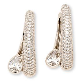 Radiance by Absolute™ 6.15ctw Pear and Pave' Bypass Hoop Earrings
