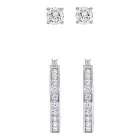 Radiance by Absolute™ 8.64ctw Hoop and Stud Earrings 2-piece Set