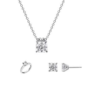 Radiance by Absolute™ Asscher Cut Pendant, Earrings and Ring Set