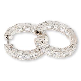 Radiance by Absolute™ Asscher Inside-Outside Semi Bezel Hoop Earrings