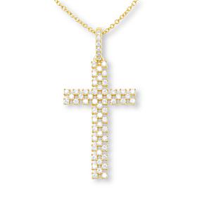 Radiance by Absolute™ Checkerboard Cross Pendant with Chain