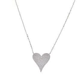 Radiance by Absolute™ Cubic Zirconia Pavé Heart Drop Necklace