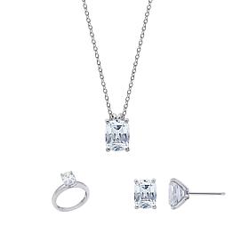 Radiance by Absolute™ Emerald Cut Pendant, Earrings and Ring Set
