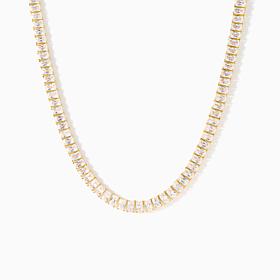 Radiance by Absolute Emerald Cut Tennis Necklace with Magnetic Closure