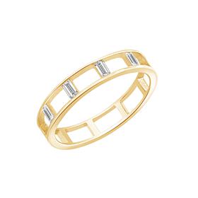 Radiance by Absolute™ Gold-Plate Open Linear Baguette Ring