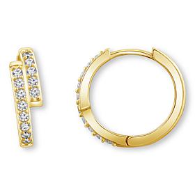 Radiance by Absolute™ Gold-Plated 0.78ctw Twin Pavé Mini Hoop Earrings