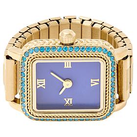 Radiance by Absolute™ Goldtone Rectangle Dial Ring Watch