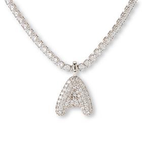 Radiance by Absolute™ Initial Tennis Necklace - Silvertone