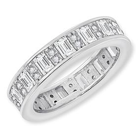 Radiance by Absolute™ Platinum-Plated Baguette and Round Eternity Ring