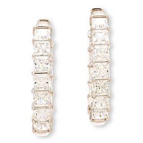 Radiance by Absolute™ Princess Cut 1" Inside-Outside Hoop Earrings