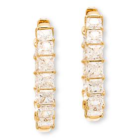 Radiance by Absolute™ Princess Cut 1" Inside-Outside Hoop Earrings