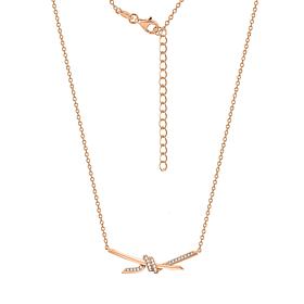 Radiance by Absolute™ Rose Gold-Plated 0.23ctw Love Knot Necklace