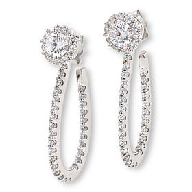 Radiance by Absolute™ Round Halo Convertible Stud Hoop Earrings